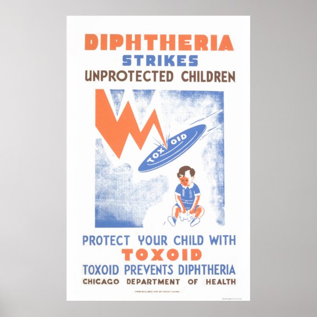 Toxoid förebygger diptheria 1941 WPA Poster (Framsidan)