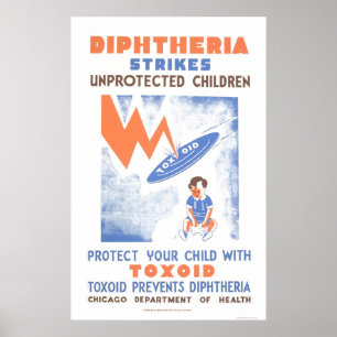 Toxoiden förhindrar Diptheria 1941 WPA Poster