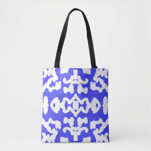 Toxt Bag, en sömlös elegant vit och blå design Tygkasse