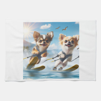 Toy dogs Waterskiing! Kökshandduk