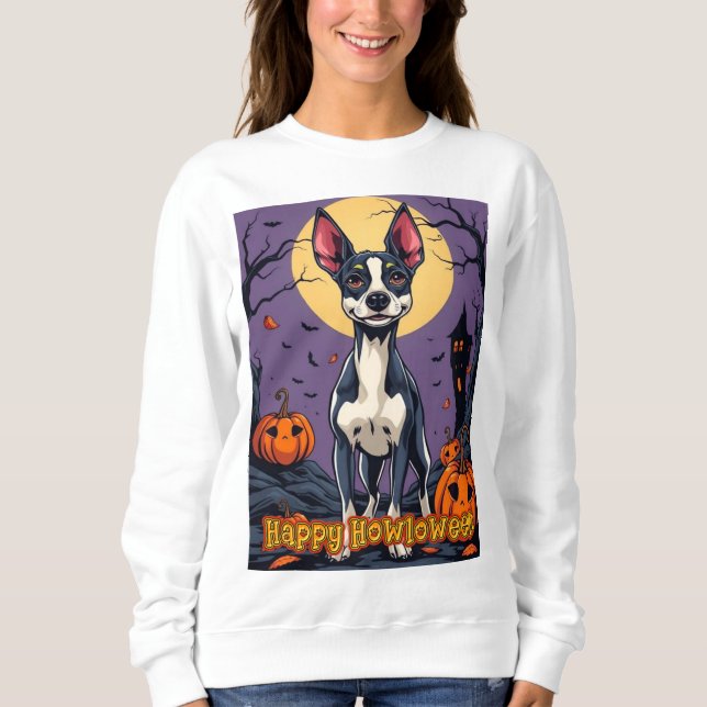 Toy Fox Terrier Glad Howloween T Shirt (Framsida)