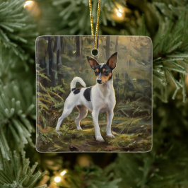 Toy Fox Terrier Julgransprydnad Keramik