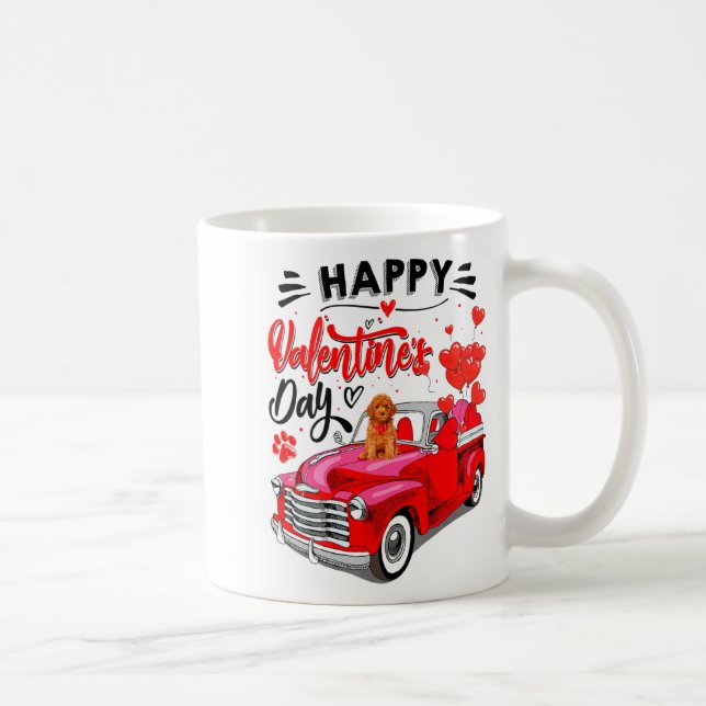 Toy Odle Heart Red Truck Happy Valentine Day Dog  Kaffemugg (Höger)