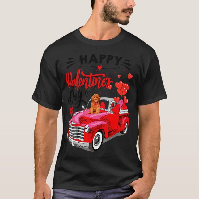 Toy Odle Heart Red Truck Happy Valentine Day Dog  T Shirt (Framsida)