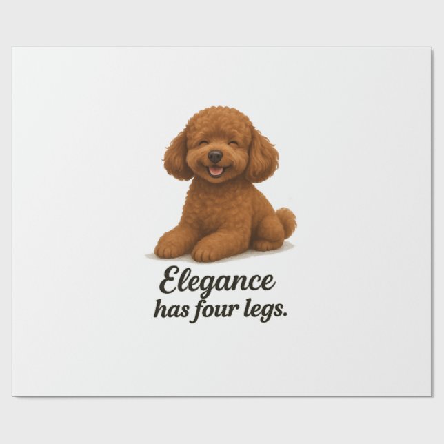 Toy Poodle � Elegans Har Fyra Ben Presentpapper (Platt)