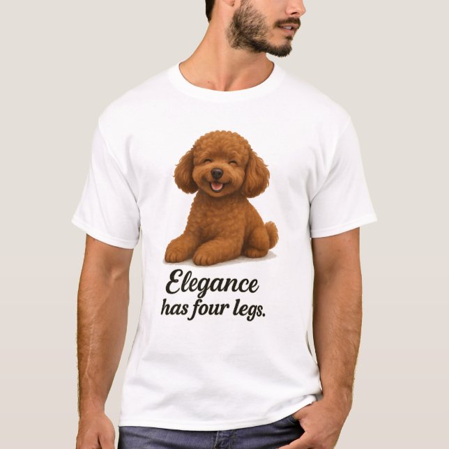 Toy Poodle � Elegans Har Fyra Ben T Shirt (Framsida)
