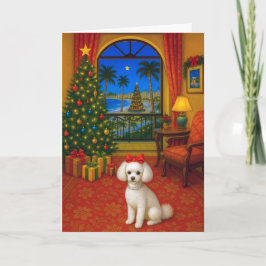 Toy Poodle Holiday Card Helgkort