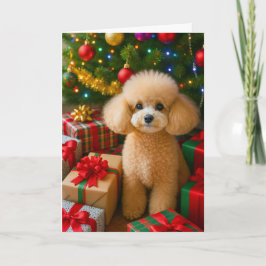 Toy Poodle Holiday Card Helgkort