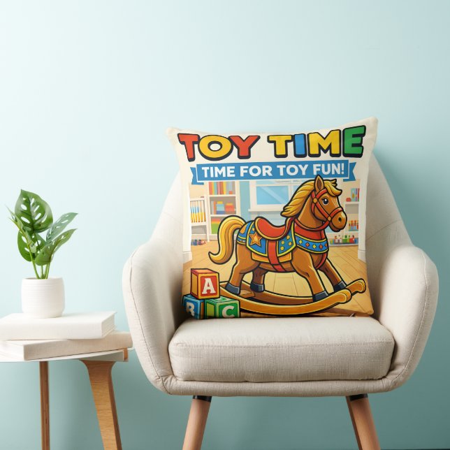 Toy rocking horse Nursery throw pillow Kudde (Stol)