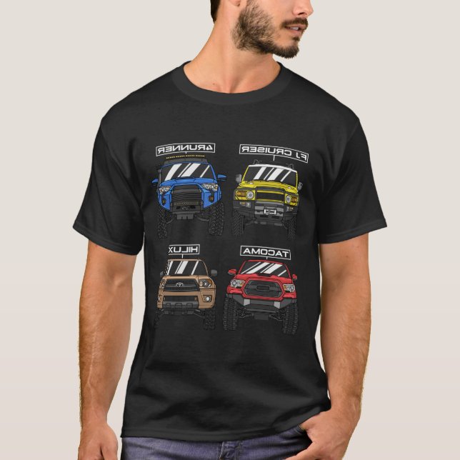 Toyota 4x4 OffRoad Fordon T Shirt (Framsida)