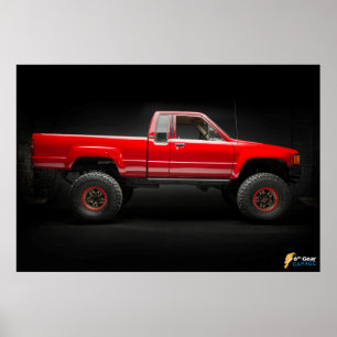 Toyota 4x4 pickup lastbil 1985 poster