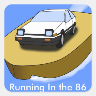 Toyota AE86 Trueno Sticker Fyrkantigt Klistermärke