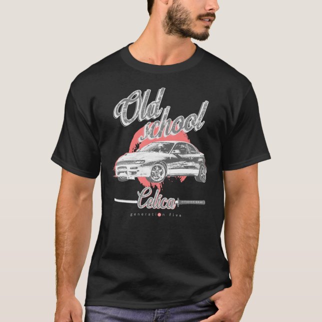 Toyota Celica gt four T180  Old school  street rac T Shirt (Framsida)