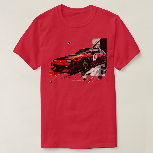 toyota corolla ae 86 red TShirt T Shirt (Design framsida)