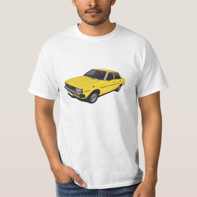 Toyota Corolla DX E70 gul t-skjorta T Shirt (Framsida)