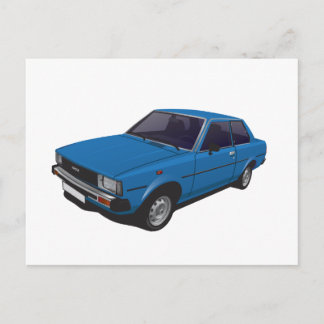 Toyota Corolla DX KE70, 2-dörrsblå Vykort