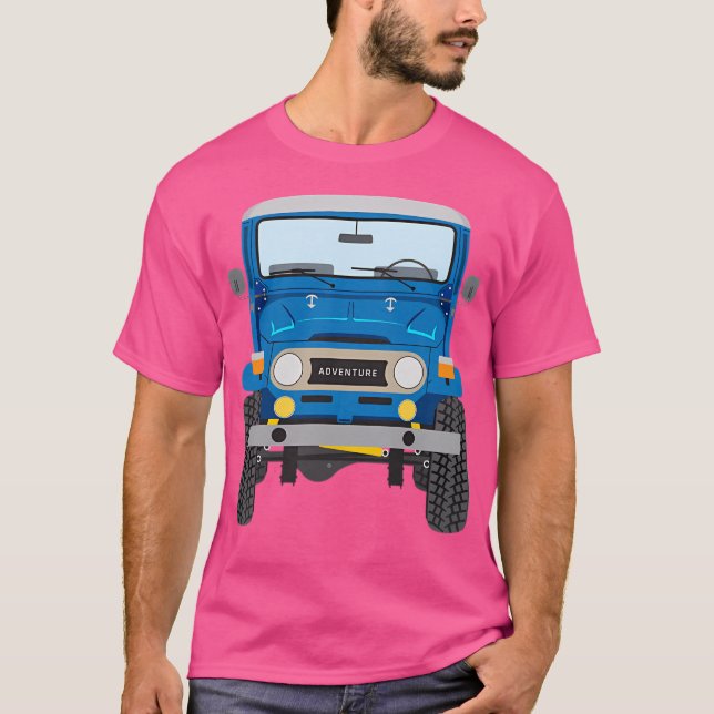 Toyota Fj40 (blå) T Shirt (Framsida)