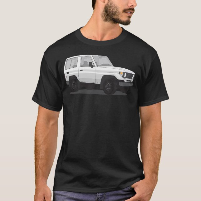 Toyota Land Cruiser 70 Series Bundera 1984-1990 T Shirt (Framsida)