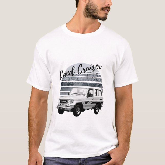 Toyota Land Cruiser J70 Offroad-bil T Shirt (Framsida)