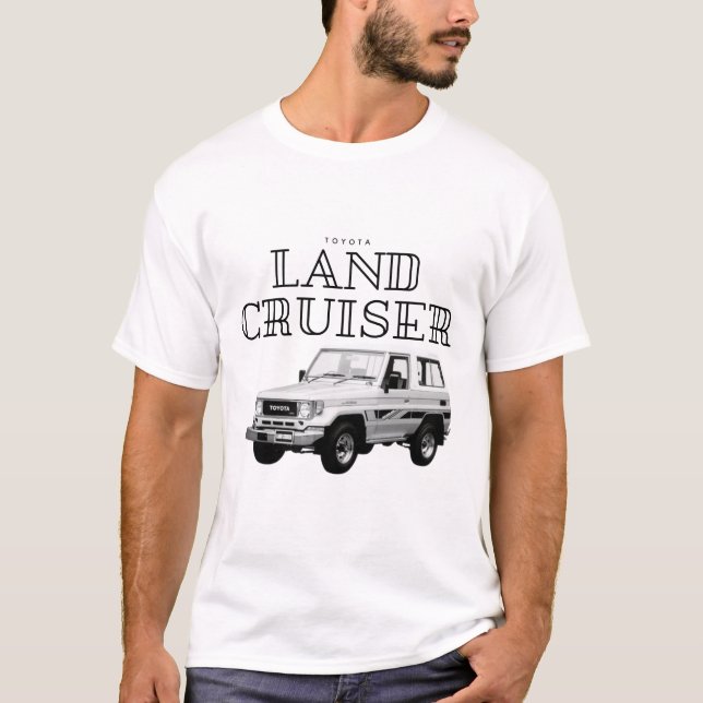 Toyota Land Cruiser J70 Offroad-bil T Shirt (Framsida)