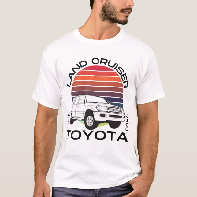 Toyota Land Cruiser Retro J100 off-Road-bil Retro T Shirt (Framsida)