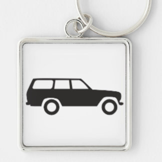 Toyota landkryssare symbol Keychain för 60 serie Fyrkantig Silverfärgad Nyckelring