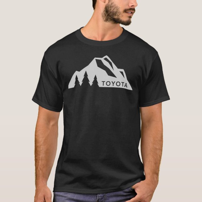 Toyota Mountain Logotyp Version 3 White T Shirt (Framsida)