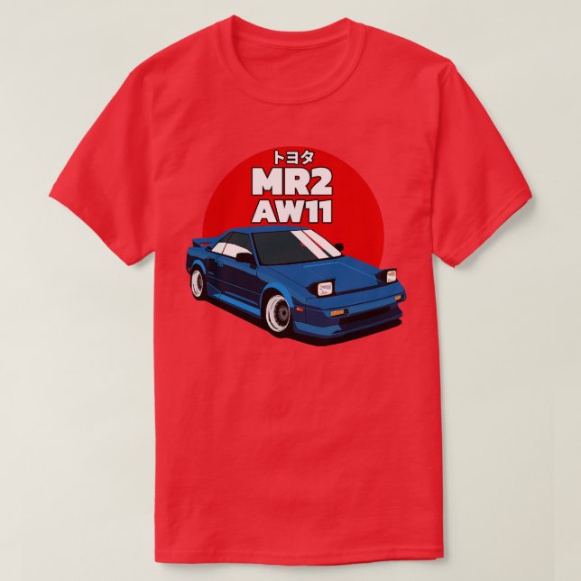 Toyota MR.2 AW11 Retro T Shirt (Design framsida)