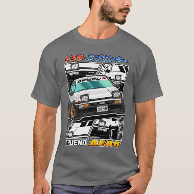 Toyota Sprinter Trueno AE86 Street Tävla T Shirt (Framsida)