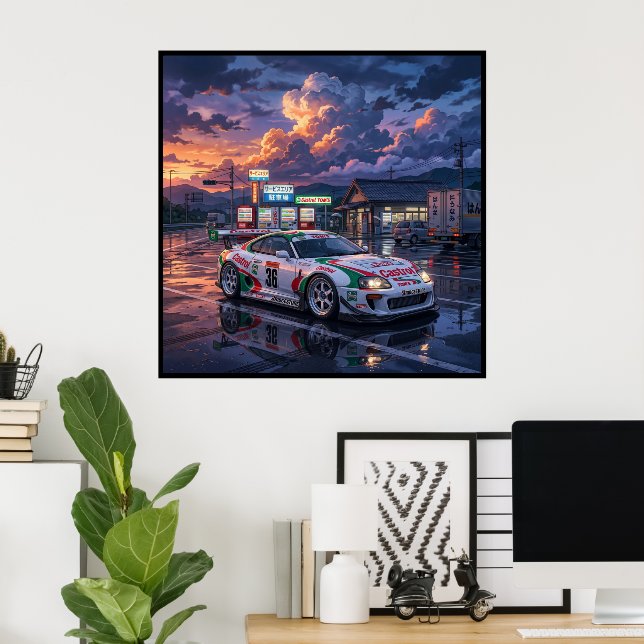 Toyota Supra A80 Castrol TOM’S Poster (Hemmakontoret)