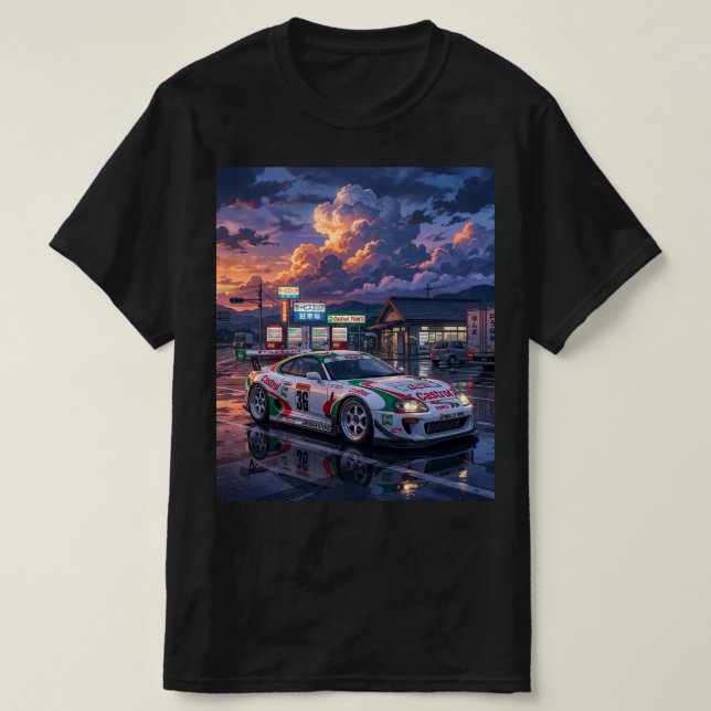 Toyota Supra A80 Castrol TOM’S T Shirt (Design framsida)