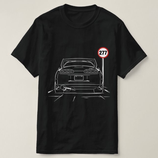Toyota Supra MK4 Linje Art T-Shirt - JDM Sport (Design framsida)