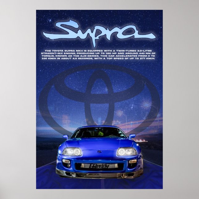 Toyota Supra MK4 Poster (Framsidan)