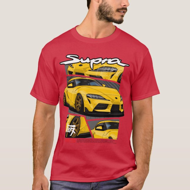 Toyota Supra MK5-Gult T Shirt (Framsida)