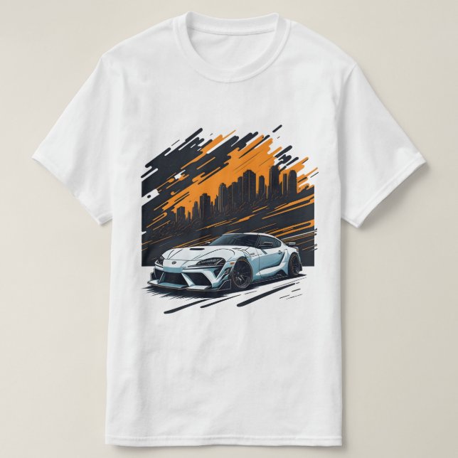 Toyota Supra mk5 JDM Car Enthusiast T-Shirt (Design framsida)