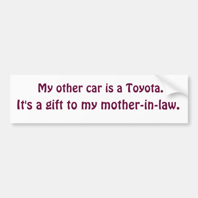 Toyota svärmorgåva bildekal (Framsidan)