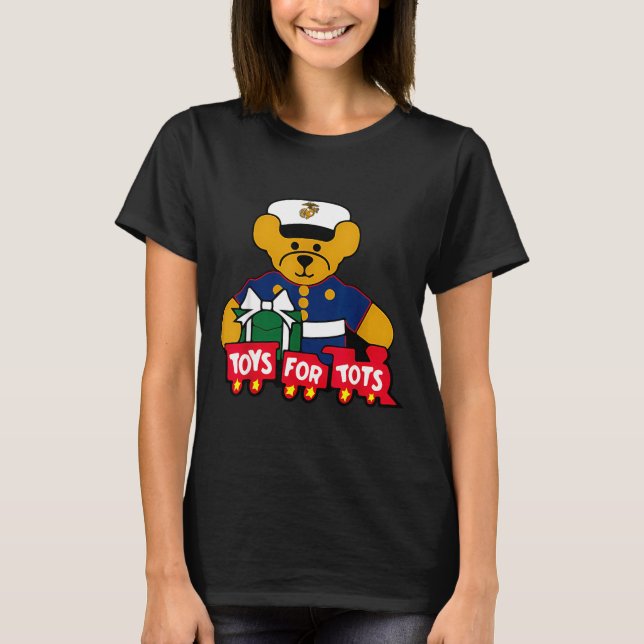 Toys For Tots Logo Christmas  T Shirt (Framsida)