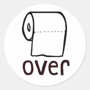 Tp-toalettpapper över runt klistermärke