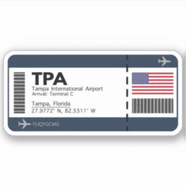 TPA Tampa Boarding Pass - Florida Klistermärken