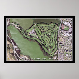 TPC Harding Park Golf Course Satellite Karta Poster