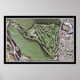 TPC Harding Park Golf Course Satellite Karta Poster