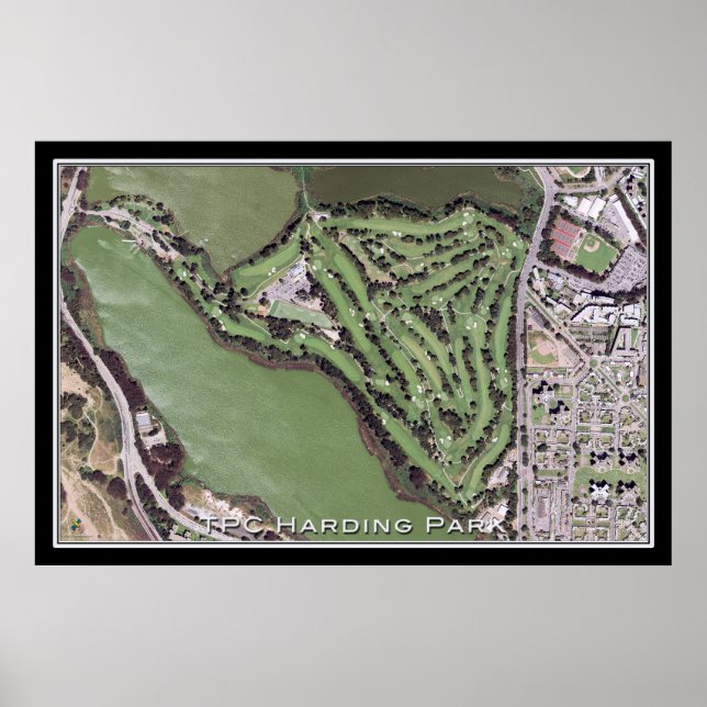 TPC Harding Park Golf Course Satellite Karta Poster (Framsidan)