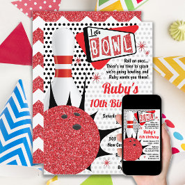 Tpin-stift för Bowling Party Retro Pin Inbjudningar