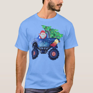 Tr-tomten Riding Monster Lastbil med julklr T Shirt
