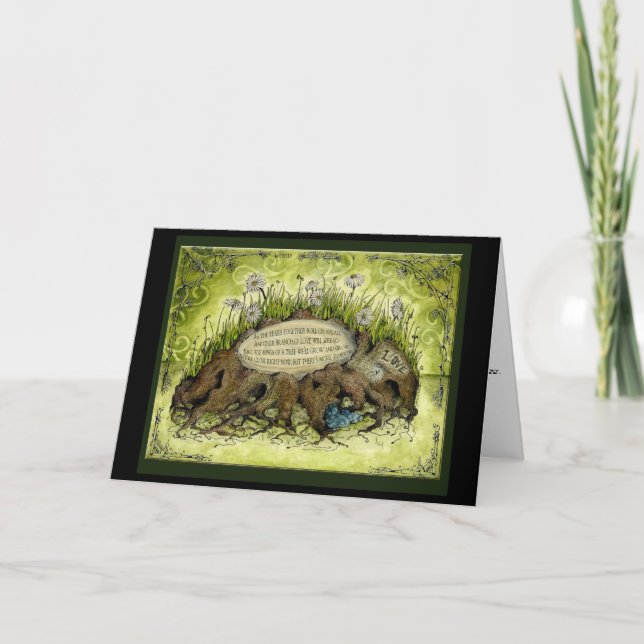 Trä 5-års jubileumsgåva presentkort kort (Framsida)