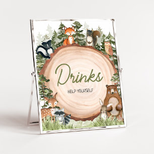 Trä Animals Wood Slice Drinks Poster