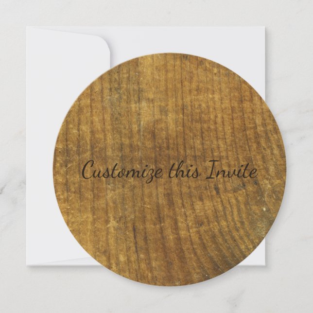 Trä, antique Wooden Inspired Rustic Plank Board Inbjudningar (Framsida)