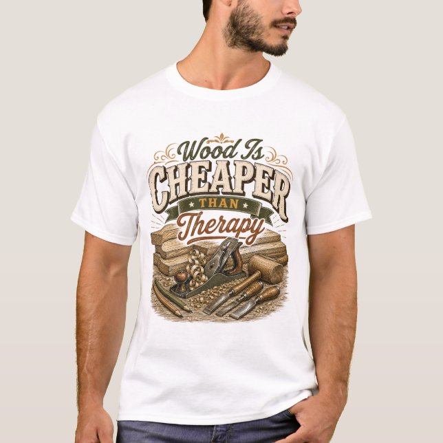 Trä är billigare än terapi Vintage Tee (Framsida)