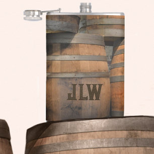 Trä Barrel Kegs monogrammed fotografi Fickplunta