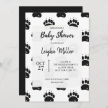 Trä Bear Paw Print Baby Shower